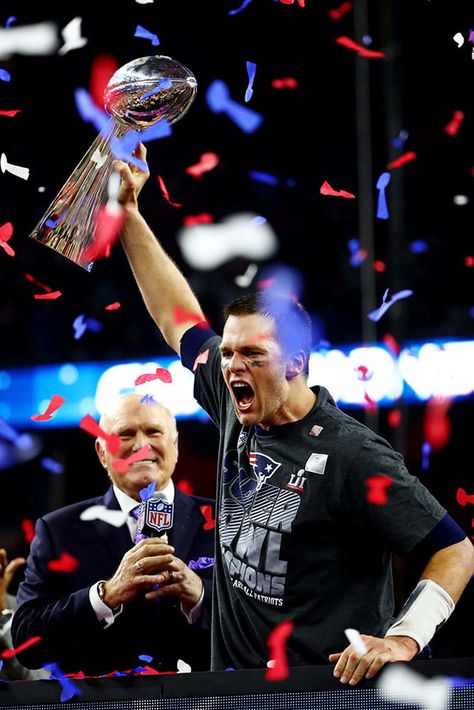 Super Bowl LI Best SI Photos - Sports Illustrated Tom Brady Wallpaper, Tom Brady Patriots, Lombardi Trophy, Nfl Championships, Great Comebacks, New England Patriots Football, Nfl Photos, Patriots Football, Boston Sports