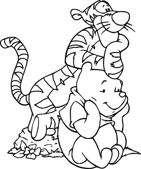 Pooh and Tigger Ponder Coloring Page Free Disney Coloring Pages, Coloring Pages Disney, Disney Coloring Sheets, Pooh And Tigger, Kindergarten Coloring Pages, Disney Princess Coloring Pages, Preschool Coloring Pages, Dragon Coloring Page, Spring Coloring Pages