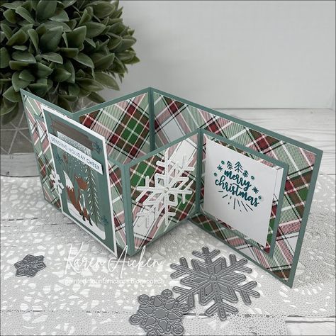 Fun Fold Christmas Cards Handmade, Double Z Fold Card Tutorial, Z Fold Cards Templates, Fun Fold Cards Templates, Stampin Up Fancy Fold Cards, Z Fold Cards Ideas, Stampin Up Christmas Cards 2024, Fun Fold Cards Tutorials Templates, Z Fold Card Tutorial