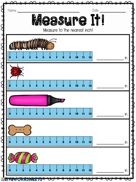 Phonics Reading Passages, Winter Math Activities, Teaching Math Strategies, Measurement Worksheets, Measuring Length, 4th Grade Math Worksheets, Measurement Activities, Math Measurement, 2nd Grade Math Worksheets