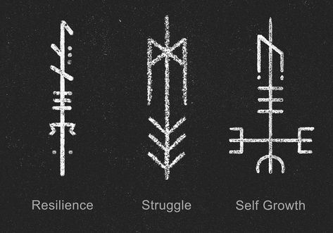 Viking Symbol Resilience, Vikings Warrior Tattoo, Nordic Tattoo For Women, Nordic Pagan Tattoo, Runic Finger Tattoos, Pagan Tattoo Men, Traditional Viking Tattoos Symbols, Simple Nordic Tattoo, Resilience Tattoo Men