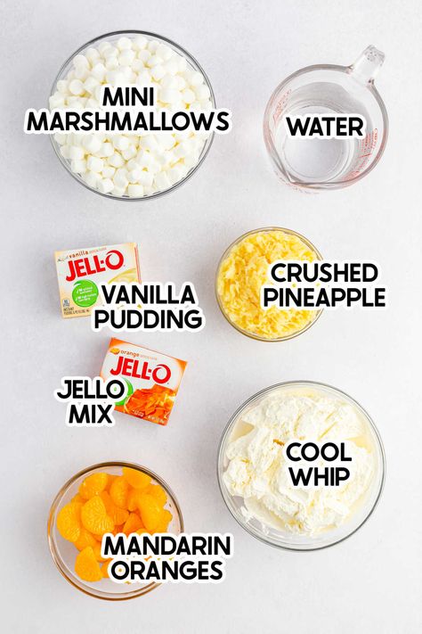 Fluff Jello Salad Recipe, Orange Fluff Jello Salad Recipe, Orange Fluff Dessert, Fluff Jello Salad, Orange Fluff Salad, Dreamsicle Salad Recipe, Jello Fruit Salads, Orange Jello Salads, Pineapple Fluff