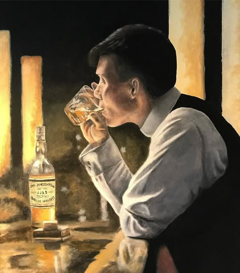 Peaky Blinders Art Drawing, Tommy Shelby Painting, Thomas Shelby Painting, Husker Cosplay, Peaky Blinders Painting, Tommy Shelby Art, Thomas Shelby Art, Peaky Blinders Art, Shelby Family