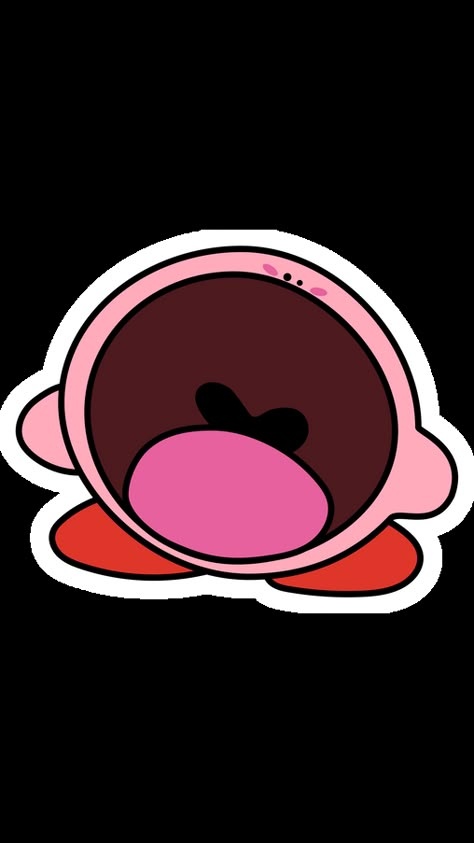 Yawning is contagious! If you look at this sticker with a yawn Kirby for a long time, you can yawn yourself.. Kirby Screaming, Kirby Mouth Open, Kirby Inhale, Kirby Random, Kirby Doodle, Drawing Kirby, Kirby Painting, Kirby Stickers, Kirby Drawings