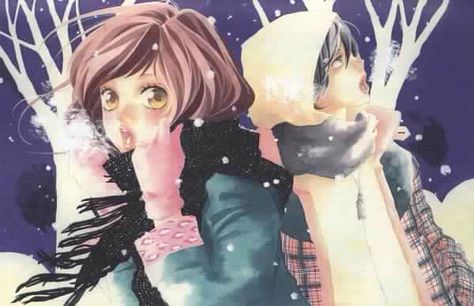 Futaba and Kou ~Ao Haru Ride Ao Haru Ride Kou, Futaba Y Kou, Blue Springs Ride, Shojo Anime, Ao Haru, My Little Monster, Chinese Cartoon, Shoujo Manga, Manga Covers