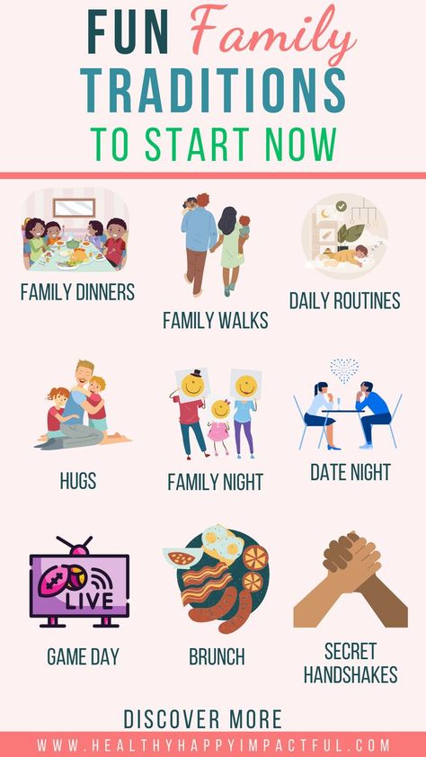 205 Fun Family Traditions to Start in 2023! Free Family Fun Activities, Family Rituals And Traditions, Family Rituals Ideas, Family Traditions To Start With Baby, Family Traditions Ideas, Traditions To Start With Baby, Traditions To Start With Kids, Family Traditions To Start, Family Quality Time