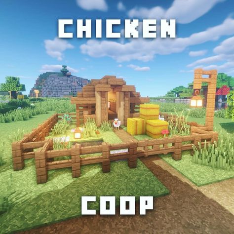 13.5k Likes, 86 Comments - Fresh Minecraft Builds (@freshminecraftbuilds) on Instagram: “Chicken coop! 🐔🐣 - - Hope you like it! 🤗 🥚” Minecraft Animal Pens Ideas, Animal Pens Minecraft, Chicken Coop Minecraft, Minecraft Animal Pens, Construction Minecraft, Minecraft Decoration, Minecraft Structures, Minecraft Farm, Bangunan Minecraft