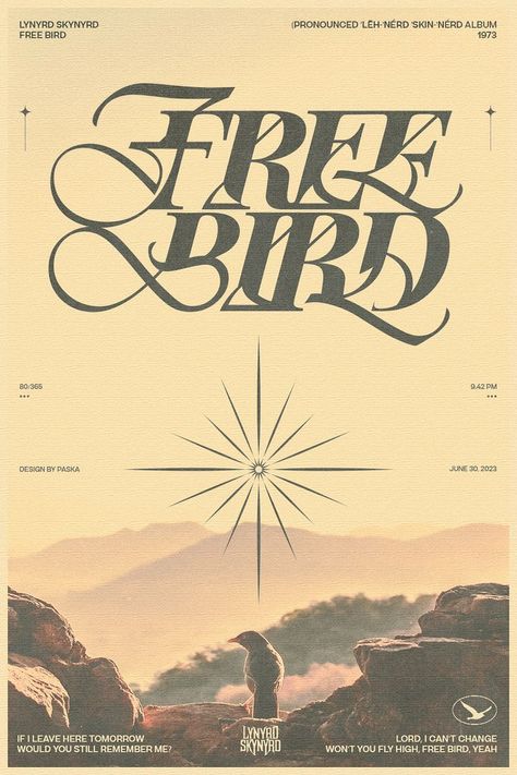 Free Bird by Lynyrd Skynyrd is an iconic rock song from the 1970s about freedom and#metalfontdesign #typography #graphicdesign #metallic #fontinspiration Heavy Metal Font, Black Metal Font, Sign Fonts, Metal Font, 타이포그래피 포스터 디자인, Lynyrd Skynyrd, Free Bird, Creative Fonts, Album Cover Art