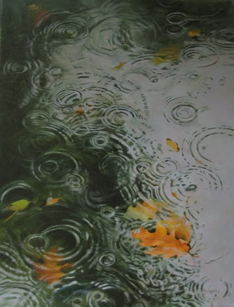 Still Waters--Notes from a Virginia Shire: "The Other Side of Autumn." [This image is photo of a painting by Rosemary Ladd (www.rolad.com). I saw it in Google images--gorgeous!] Rainy Mood, Smell Of Rain, Rain Photo, I Love Rain, Rain Wallpapers, Autumn Rain, Love Rain, Photo Blog, Rain Photography