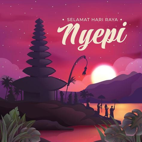 Happy Day of Silence Nyepi Day Of Silence, Selamat Hari Raya, The Happy, Happy Day, Vector Art, Vector Free, For Free, Clip Art, Graphic Design