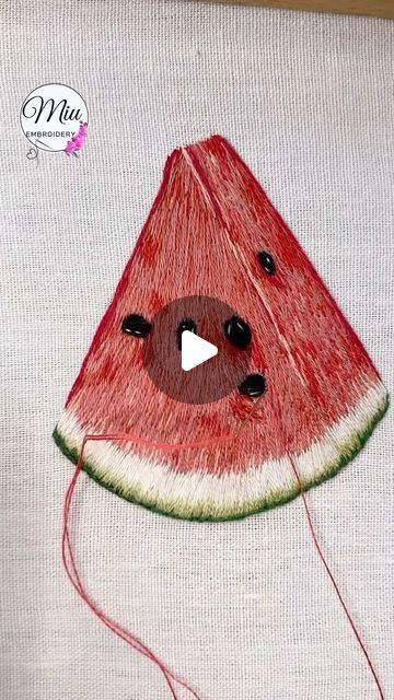 5K views · 1K likes | Thread Painting by Miu on Instagram: "So this is what I’ve been working on : teaching how to embroider a watermelon 🍉 in colored pencil style 😊 To learn: join me on  https://patreon.com/MiuEmbroidery  Or find the link in bio.  #watermelon #embroiderypattern #embroiderydesign #birdembroidery #needlework #needlepainting #flowerembroidery #embroideryvideo #embroideryart #hoopembroidery #embroideryflowers #fiberart #embroideryartist #embroideryhoop #needlepainting #threadpainting #broderie #broderiemain  #งานปักมือ #งานปัก #bordado #bordadoamano #dmcembroidery #miuembroidery  #자수 #刺繍"