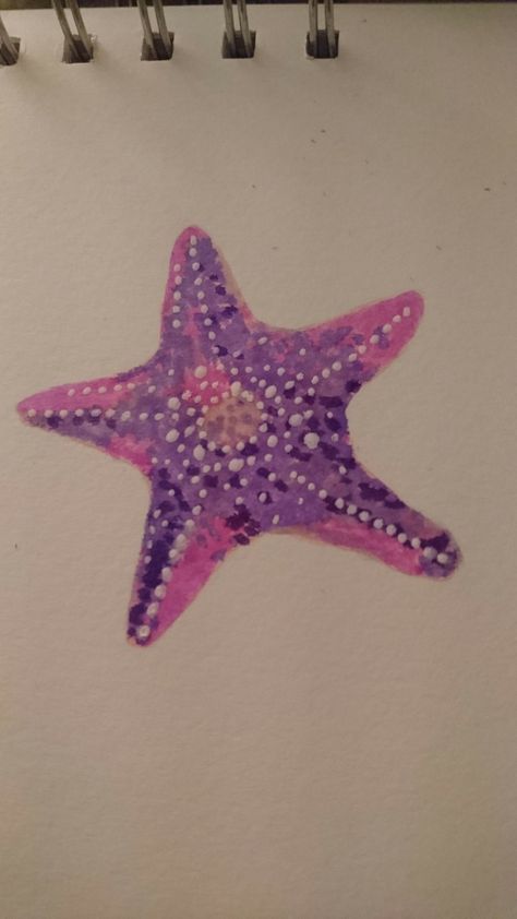 Starfish Stingray Painting Easy, Starfish Painting Acrylic, Starfish Painting Easy, Star Fish Painting, Dresser Drawing, Beachy Drawings, Beachy Paintings Easy, Wardrobe Painting, Painted Starfish