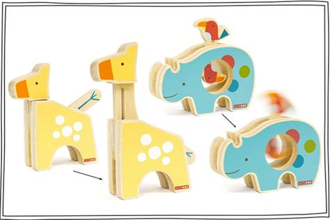 We love Skip Hop’s design aesthetic: a modern twist on fairytales and jungle adventures. The Giraffe Safari collection builds on babies strength Safari Toys, Pop Art Sculpture, Giraffe Safari, Diy Packaging, Design Toys, Toys Design, Skip Hop, Toy Design, The Giraffe