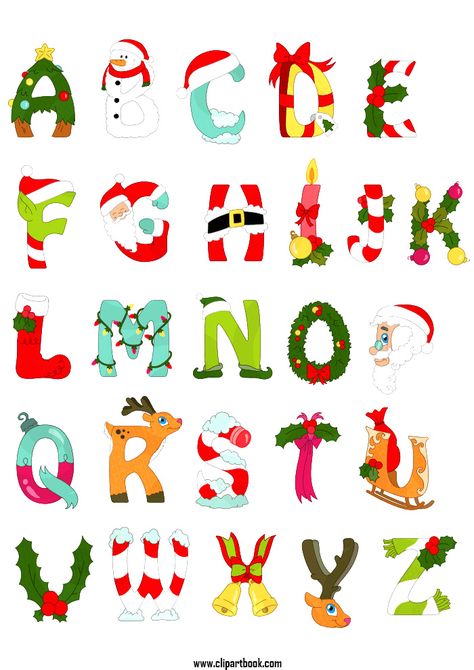 Nightmare Before Christmas Font, Christmas Fonts Alphabet, Free Printable Clip Art, Alphabet Christmas, Christmas Fonts Free, Clipart Letters, Holiday Fonts, Alfabet Letters, Design Fonts