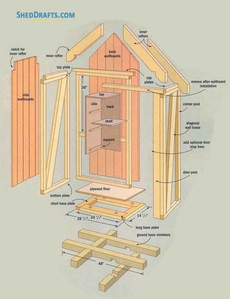 Storage Blueprints, Easy Shed, Small Garden Shed, Wall Layout, Lean To Shed Plans, Shed Building, Diy Storage Shed, Storage Buildings, Simple Shed