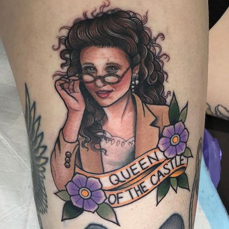 Kramer from 3 years ago 👉🏻George from 2 years ago 👉🏻 Elaine from last year! #seinfeld Seinfeld Tattoo, Elaine Benes, Body Is A Temple, Leg Sleeves, Great Tattoos, Seinfeld, Body Modifications, Skin Art, Creative Tattoos