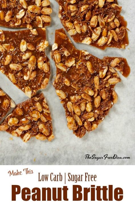 How to Make Low Carb Peanut Brittle #lowcarb #sugarfree #candy #peanutbutter #brittle #recipe #holiday #baking Sugar Free Peanut Brittle Recipe, Healthy Low Fat Recipes, Peanut Brittle Recipe, Dinner Recipes Healthy Low Carb, Healthy Low Carb Dinners, Brittle Recipes, Low Carb Low Fat Recipes, Low Carb Chicken Recipes, Low Carb Low Sugar