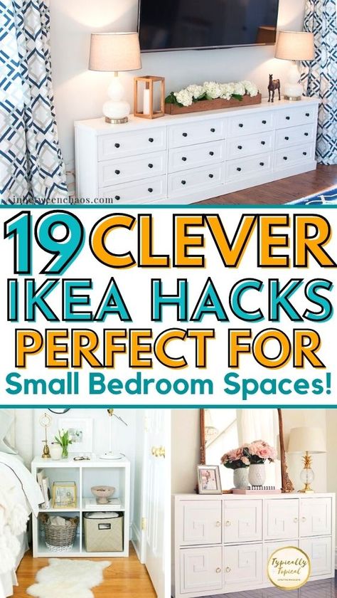 Ikea Small Spaces, Small House Organization, Small Bedroom Organization, Small Bedroom Storage, Bedroom Organization Storage, Ikea Hack Ideas, Ikea Bedroom, Living Room Designs Small Spaces, Small Space Bedroom