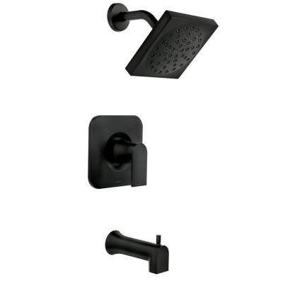 Genta Single-Handle 1-Spray Tub and Shower Faucet in Matte Black (Valve Included) Shower Faucet Replacement, Moen Genta, Kohler Shower, Black Tub, Large Shower Heads, Deco Bedroom, Single Handle Bathroom Faucet, Tub And Shower, Tub Spout