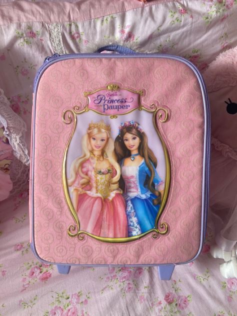 Barb Aesthetic, Barbie Embroidery, Barbie Merchandise, Barbie Princess And The Pauper, Kids Rolling Backpack, Princess Kitty, Barbie Books, Childhood Memories 90s, Princess And The Pauper