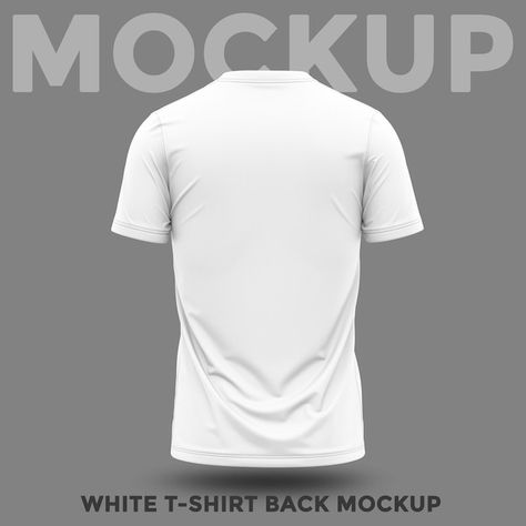 Back view of shirt with round neck mocku... | Premium Psd #Freepik #psd #clothing-mockup #3d-clothes #t-shirt-mockup #tshirt 3d Tshirt Mockup, Tshirt Mockup Free, 3d Clothes, New Photos Hd, Jersey Vintage, Shirt Football, Psd Template Free, Round Neck Shirt, Clothing Mockup