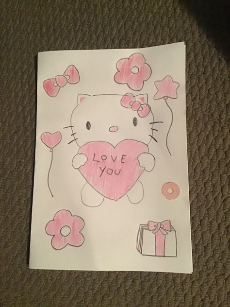 Hello Kitty Mothers Day Card, Hello Kitty Mothers Day, Card Art Ideas, Hello Kitty Card, Birthday Mother, Mothers Day Cards, Card Art, Mother’s Day, Art Ideas