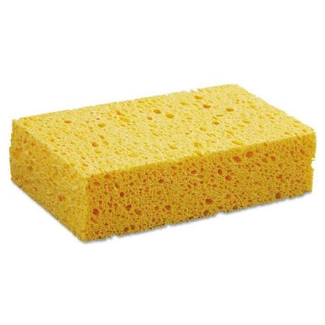 Medium Cellulose Sponge, 3 2/3 X 6 2/25", 1 11/20" Thick, Yellow, 24/carton Scrub Brushes, Yellow Case, Scrub Sponge, Olive Oil Cake, Sponge Cleaning, Cleaning Materials, Cleaning Tools, Plastic Free, Cleaning Supplies