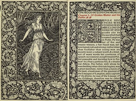 Reclaiming & Enlivening the Book | Cooper Hewitt, Smithsonian Design Museum Kelmscott Press, Edward Burne Jones, City By The Sea, Medieval Books, John Everett Millais, William Morris Art, Engraving Illustration, Fairytale Illustration, Pre Raphaelite