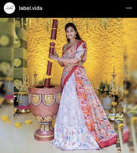 Lehenga With Patola Dupatta, Kota Lehenga, New Dress Design Indian, Family Clothing Sets, South Indian Bride Saree, Lehenga Saree Design, Lehenga Jewellery, Indian Women Fashion, Half Saree Lehenga