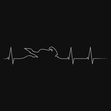 Bike Heartbeat Tattoo, Motorcycle Heartbeat Tattoo, Motogp Tattoo, Travel Tattoo Ideas, Helmet Drawing, Black Line Tattoo, Nike Logo Wallpapers, Bike Icon, Heartbeat Tattoo