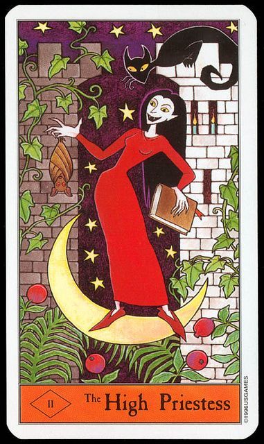 Halloween Tarot - High Priestess The High Priestess Tarot Card, Priestess Tarot Card, The High Priestess Tarot, Halloween Tarot, Tarot Cards Major Arcana, High Priestess Tarot, The High Priestess, Tarot Book, Halloween Traditions