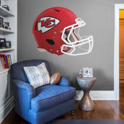 Kansas City Chiefs: Helmet - Huge Officially Licensed NFL Removable Wall Decal Fathead Chiefs Bedroom Ideas, Chiefs Bedroom, Chiefs Helmet, Football Man Cave, Football Bedroom, Kansas City Chiefs Football, Patrick Mahomes, Removable Wall Decals, Boys Room Decor