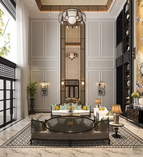 Chinese Interior Design Modern, Luxury Home Interior Design, Modern Chinese Interior, Chinese Interior Design, Indochine Interior, Luxury Home Interior, Chinese Style Interior, Interior Design Portfolio Layout, Indian Interior Design