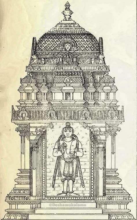 Shilpa Shastra, Temple Drawing, Ancient Indian Art, Ancient Drawings, Indian Temple Architecture, Ancient Indian Architecture, Ancient Temple, Kalamkari Painting, Pichwai Paintings