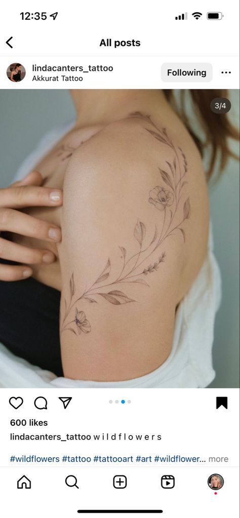 Flower Shoulder Wrap Tattoo, Shoulder Tattoo Filler, Floral Shoulder Collar Bone Tattoo, Wrap Tattoo Shoulder, Leaf Hip Tattoos Women, Shoulder And Arm Tattoos For Women, Shoulder Wrap Tattoo Women, Bicep Vine Tattoo, Shoulder Bicep Tattoo