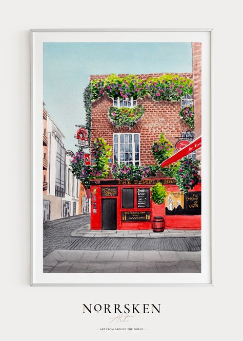 Ireland Art, Travel Sketchbook, Temple Bar, Bar Art, Watercolor Paintings Tutorials, Online Printing Services, Diy Art Painting, Watercolor Art Prints, The Temple