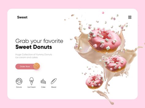 Sweet Landing page Design by Ghulam Rasool 🚀 for Upnow Studio on Dribbble Sweet Website Design, Web Design Landing Page Inspiration, Page Design Ideas, Landing Page Website, Best Banner, Banner Design Inspiration, App Landing Page, Website Design Layout, Banner Sizes