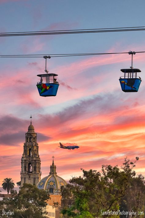 https://flic.kr/p/2jJBCa7 | San Diego from Above | After being closed all summer, the Skyfari aerial tram at the San Diego Zoo re-opened recently. From the tram you can get amazing views of the Zoo, nearby Balboa Park and occasionally a colorful Southwest Airlines Boeing 737 airplane. I took this composition on 9/13/2020, but the scene was void of any color and clouds so I composited in this dramatic sky. Bored at home, check out my fine art prints: www.SamAntonioPhotography.com Photo copyri Crystal Pier San Diego, Summer In San Diego, San Diego Zoo Aesthetic, San Diego Beaches, San Diego California Aesthetic, San Diego Things To Do In, San Diego Neighborhoods, San Francisco Zoo, Moving To San Diego