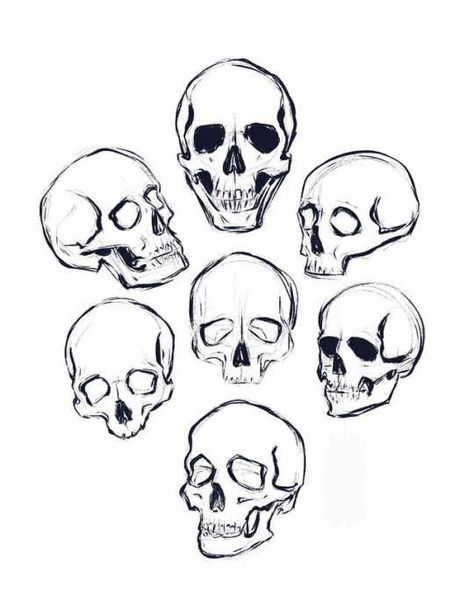 Skull Athestic, Anime Skull Drawing, Basic Skull Drawing, Skeleton Mask Drawing, Small Skull Drawing, Skull Art Reference, How To Draw Skull, Skull Sketch Simple, Skull Reference Drawing