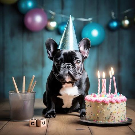 Happy Birthday Chef, Frenchie Birthday, Happy Birthday French Bulldog, Bulldog Birthday, Chef Images, Wolf Dogs, Puppy Illustration, Lion Cat, Happy Birthday Wishes Images