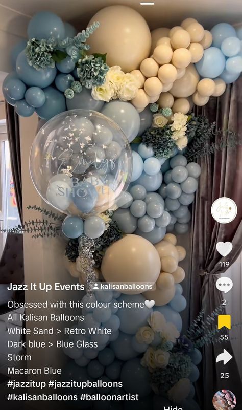 Balloon Color Schemes, Blue Balloon, Balloon Ideas, Retro Blue, Blue Balloons, Blue Glass, Macarons, Color Schemes, Balloons