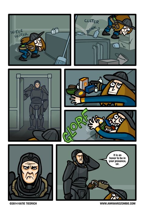 AWKWARD ZOMBIE - All Due Respect Awkward Zombie, Fallout Comics, Fallout Meme, Logic Memes, Ninja Funny, Fallout Funny, Video Game Logic, Fallout Fan Art, Fallout Game