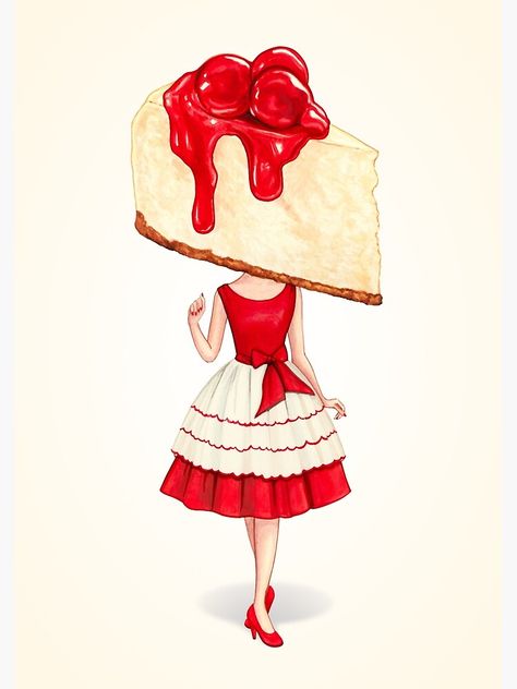 Collage Food, Cheesecake Art, Pin Up Drawings, Menu Design Template, Fortune Cookies, Buy Cake, Retro Diner, Cherry Cheesecake, Cake Logo