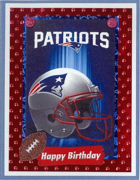 Etsy Birthday Cards, Happy Birthday New, Happy Birthday Football, Happy Birthday Cards Handmade, Birthday Card Handmade, Patriots Fans, Greeting Card Template, A2 Size, Card Handmade