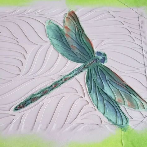 Stencilling a dragonfly How To Paint A Dragonfly, Something To Paint, Fairy Stencil, End Table Makeover, Stenciled Table, Dragon Flys, Dragonfly Painting, Using Stencils, American Honey