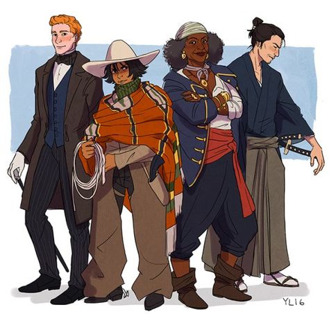 A Victorian Thief, a Gunslinger, a Samurai, and an Elderly Pirate walk into an Adventure... http://www.victorianadventureenthusiast.com/index/thief-gunslinger-samurai-pirate-in-an-adventure/ #rpg #steampunk Meiji Restoration Fashion, French Pirate, Gentleman Thief, Cowboy Character Design, Thief Character, Dm Ideas, Adventuring Party, Meiji Restoration, Interesting Characters