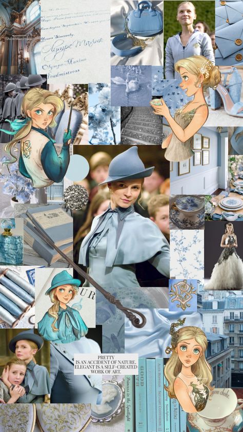 #harrypotter #gobletoffire #fleurdelacour #lightblue #aesthetic #elegant Harry Potter Beauxbatons, Fleur Delacour Aesthetic, Beauxbatons Aesthetic, Harry Potter Fleur Delacour, Harry Potter Cartoon, Fleur Delacour, Harry Potter Outfits, Goblet Of Fire, Harry Potter Crafts