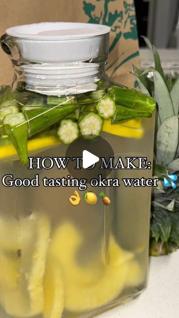 I AM HER!😤 on Instagram: "Had to see what the hype was about myself. Turns out there are many benefits to drinking okra water💦 🔸BENEFITS🔸  -Wet punani 🤣 (and sweet cause pineapple 🤭) -Helps baby slide out during delivery -Helps with blood sugar -Weight management -Boosts immune system -Fights inflammation &&& -Improves heart health  . Taste was actually 10/10 for me maybe because I filled it up with water and I can actually taste the pineapple AND the lemons (not much okra)  . Texture is also fine, just taste like thick water/juice… I personally really like it . . . . . #okrawater #preggo #pregnancydiary #pregnant #38weeks #38weekspregnant #sleepaid #energy #pregnantbelly #pregnancylife #pregolife #pregnancyhacks #explore #viral #firstbaby #thirdtrimester #thirdtrimesterproblems #mom Okra And Pineapple Juice, How To Make Okra Water, Okra Water For Labor, Juice Prepping For A Week, Okra Water Recipe, Okra Juice Recipe, Okra Benefits For Women, Okra Water Pregnancy, Okra Water Benefits