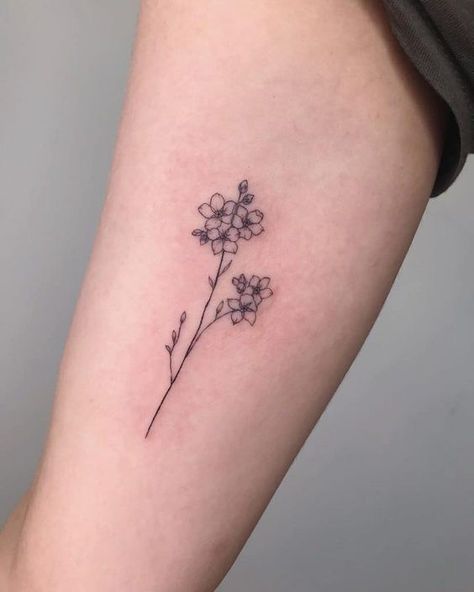 Forget me not Tattoo. White Tattoo Ideas, Forget Me Not Flower Tattoo, Tattoo Ideas Minimalist, Tattoo Klein, Forget Me Not Tattoo, Tattoo Black And White, Stylish Tattoo, Forget Me Not Flower, Tattoo Black