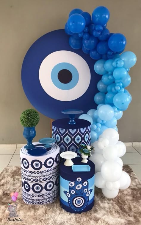 Evil Eye Themed Birthday Party, Evil Eye Birthday Theme, Evil Eye Party Decoration, Evil Eye Birthday Decoration, Evil Eye Theme Decor, Evil Eye Theme Party, Evil Eye Birthday Party, Evil Eye Party, Evil Eye Art